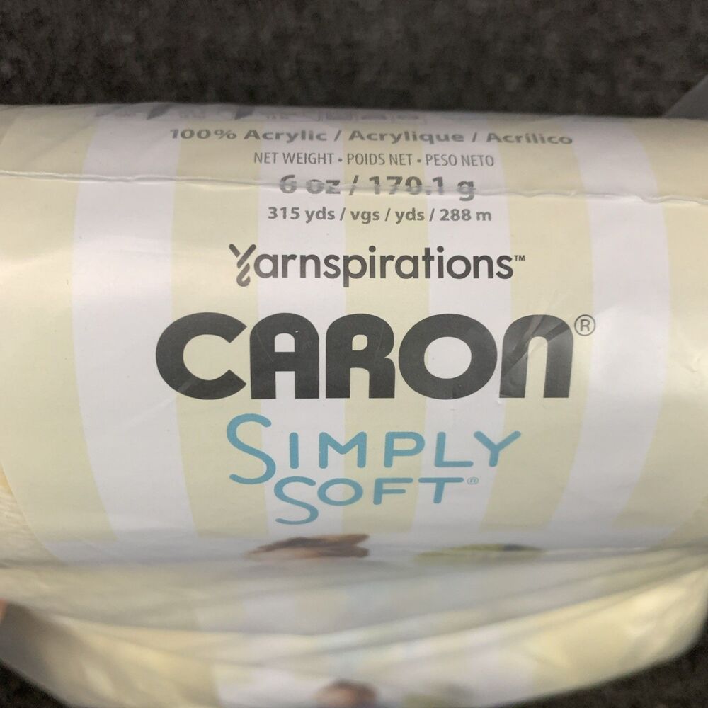 Yarnspirations Caron Simply Soft Off White 100% Acrylic Yarn 3 Skeins - Picture 2 of 6